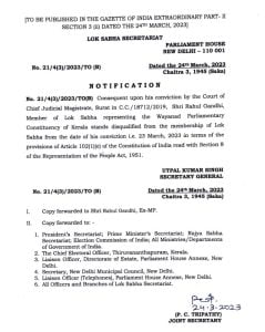 Rahul Gandhi disqualified 